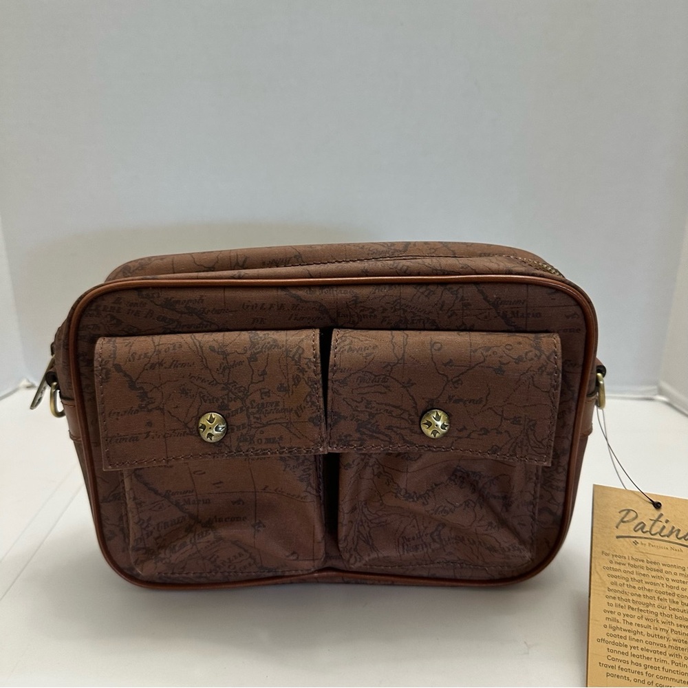 Patricia Nash Praiano Convertible Belt Bag-Map Print-NWT